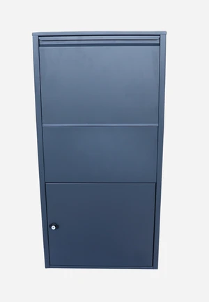 Box na balíky (440x220x880mm) s prepadovou lištou na ochranu balíkov, hrúbka 0.8mm), max. veľkosť balíka: 360x170x260mm, farba: RAL 7016 (antracit) - slide 0