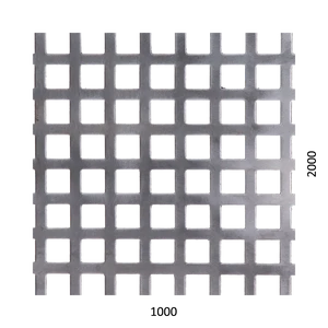 Děrovaný plech čtvercový řadový Fe, otvor: 10x10 mm, rozteč: 15 mm, (1000x2000x2,0 mm) - slide 0