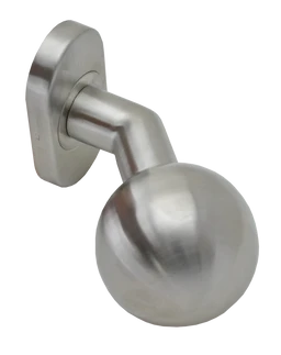 Koule (klika) s oválnou rozetou, otočná, levá, bal.: 1 ks, broušená nerez K320 / AISI304