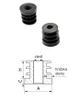 M8,A-20mm,H-20mm,C-6.2mm,čierna,Hrúbka steny-1.5mm,Plastová kruhovo-rúrková zátka zo závitom PE