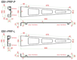 konzoly pro skleněný přístřešek - set pravá + levá strana, broušená nerez K320 /AISI304, použít držáky EB1-PRJ - slide 1