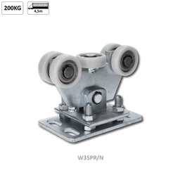 Vozík regulovatelný pro profil 70x70x4 mm, polyamidová kolečka