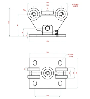 PICCOLO-Kombinovaný (Nerez/Pozink) samonosný systém 67x67x3mm pro posuvné brány do 200kg/4,5m otvor (C399P-IX 1x6m nerezový profil, C395P 2ks, C397P 1ks, C396P 1ks, C398P 1ks) - slide 5