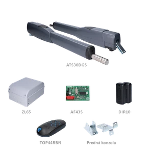 CAME ATS SAFE 24V sada pre dvojkrídlovú bránu do 3m/krídlo, 2x ATS30DGS (24V, 80W, 1500N), 1x ZL65, 1x AF43S, 1x TOP44RBN, 1 pár DIR10 - slide 0