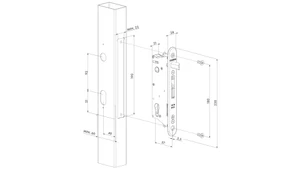 LOCINOX® SIXTYLOCK zadlabávací zámek pro křídlové vrata, rozteč 92 mm, zádlab 57 mm, pro profil 60 mm a více - slide 1
