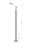 Nerezový sloup, vrchní kotvení, 4děrový, koncový