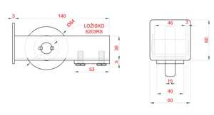 samonosný systém 60x60x4mm posuvnej brány do 150kg/4m otvor (W39/60Fe 6m čierný profil, 1x W-SET60/F) - slide 3