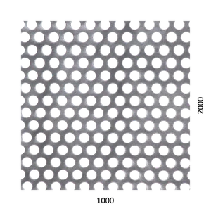 Děrovaný plech kruhový přesazený Zn, otvor: ø 10 mm, rozteč: 15 mm, (1000x2000x1 mm) - slide 0