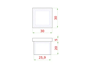 Ukončenie na jokel 30x30x2.0mm, brúsená nerez K320 /AISI304 - slide 1