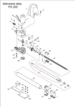 Píst hliníkový, tenký, L-510mm U6 POUZE V SETU 9 NDPS2-30SET