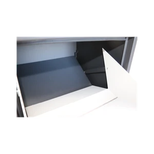 Box na balíky s prepadovou lištou, farba: čierna/biela - slide 3