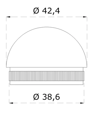 Ukončení - zátka na trubku ø 42,4 mm (plný materiál), broušená nerez K320 / AISI304 - slide 1