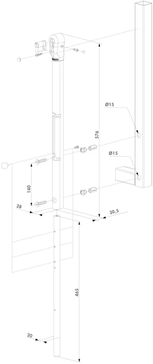 LOCINOX® KEYDROP uzamykateľný mechanický rígeľ pre krídlové brány, 3 nastaviteľné stupne vysunutia - slide 1