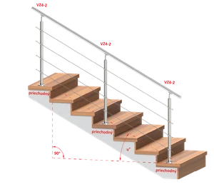 Nerezový stĺp, vrchné kotvenie, 4-radový M6 - slide 2