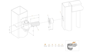 LOCINOX® navařovací pánt G90Z-B, 90° otevíratelný, nastavitelný, závit M20 zvýšená bezbečnost - slide 1