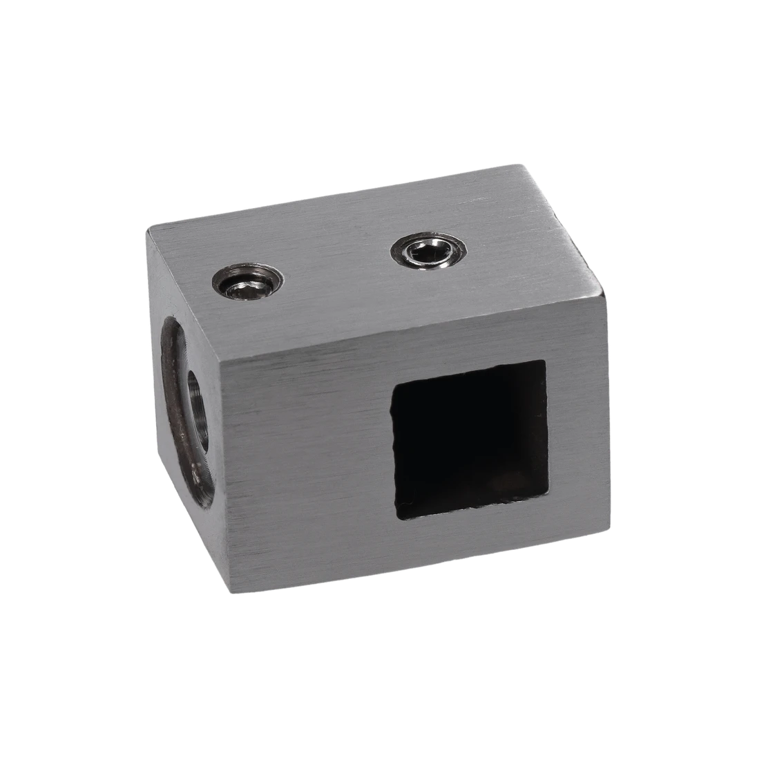 Držiak štvorhranného profilu 12x12mm (koncový-pravý), plochý, (30x22mm), brúsená nerez K320 /AISI304