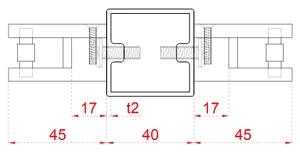 Nerezový sloup, boční kotvení, výplň: sklo, průchozí - slide 3