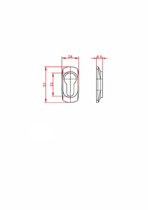 Štítek na vložku 51x24x8,5mm, černý plast PVC - slide 1