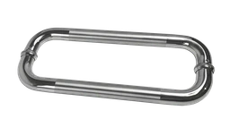 nerezové madlo na dvere (325mm / ø 25mm), na sklo 8-12mm, leštená / brúsená nerez K320 /AISI304