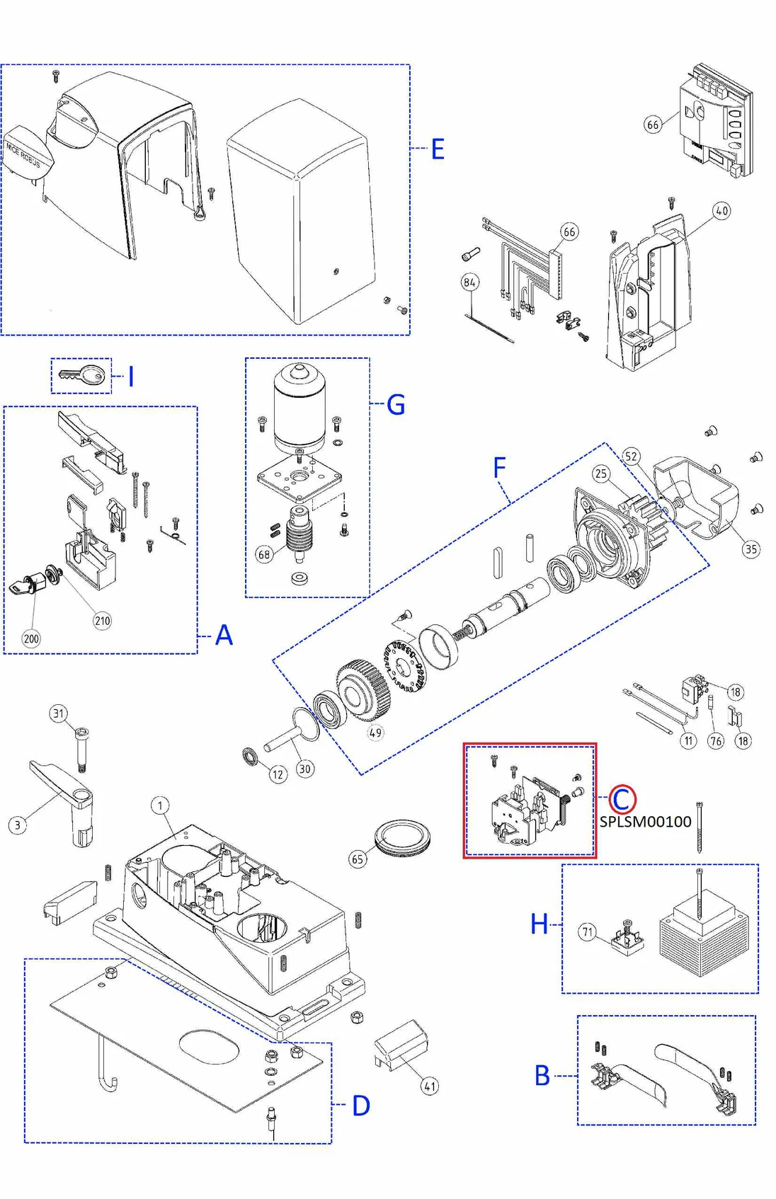 SPLSM00100 kit mikrospínačů s držákem RB/ Run