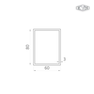 jokel 80x60x3mm,dĺžka 6000mm, materiál EN AW-6060 T66, prírodný hliník bez povrchovej úpravy, cena za kus - slide 1