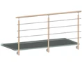 drevený stĺp, bočné kotvenie, 4 radový, priechodný, vonkajší, vrch pevný (ø 42mm), materiál: buk, brúsený povrch s náterom BORI (bezfarebný) - slide 1