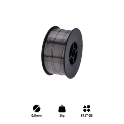Drát svařovací FLUX-0.8mm, 1kg, Metoda: MIG(Flux/FCAW)