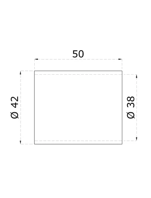 Přechod přímý s mezikusem (ø 42 mm) na dřevěné madlo EDB-S, broušená nerez K320 / AISI304 - slide 1