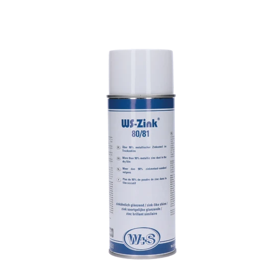 zinkový sprej WS-Zink® 80/81 s obsahom zinku 90% 400ml Na opravy zvarov,na žiarovo pozinkovaných konštrukciách, opticky zladené s čerstvým žiarovaním odolný do 300 ° C , základný náter pre následné lakovanie, vodivá ochranná vrstva na bodovanie