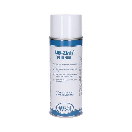 Zinkový sprej WS-Zink® Pur900 s obsahem zinku 90% 400ml, svařitelný, matná barva odolný do 300°C, základní nátěr pro následné lakování, vodivá ochranná vrstva na bodování