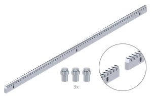 Hrebeň kov 30x12mm, L-1000mm, M4, max do 2200kg, 3x úchyt+skrutky, pozinkovaný - slide 0