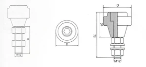 Polyamidové vodící kolečko D-36mm, H-39mm, M12 pro horní vedení posuvných bran - slide 1