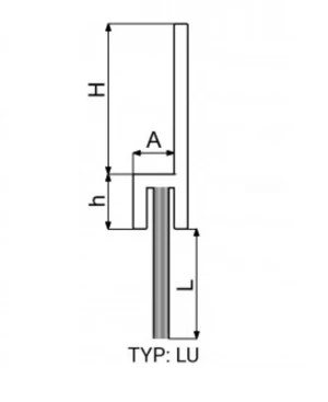 Hliníková těsnící lišta s kartáčem, H = 11 mm, h = 6 mm, L = 34 mm (délka vlasce), A = 5 mm, celková délka 1000mm - slide 1