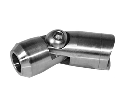 Držiak tyče (ø 12mm) nastaviteľný s kĺbom na trubku ø 42.4mm (40x17.5x22mm), brúsená nerez K320 /AISI304