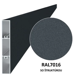 Profil 100x16mm, L-6000mm, práškový lak, štruktúra RAL7016