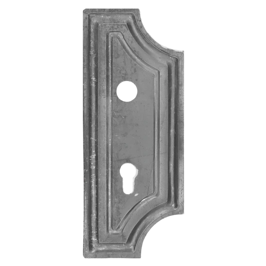 DOPRODEJ! Štítek s otvory na dveře-kovaný 280x112x3mm, rozteč 90mm, díra ø22 mm, pravý
