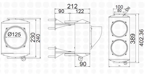 ASF Semafor dvoukomorový, červená/zelená žárovka E27, hliníkové tělo, 230 V, IP65 - slide 3