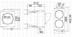 ASF semafor ø120mm dvojkomorový, červená a zelená, žiarovka E27 900Lm, hlinikový kryt, 230V AC, IP65 - slide 3