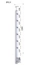 Nerezový sloup, boční kotvení, 6řadový průchozí, vnitřní