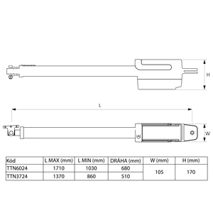 HI-SPEED TITAN - rychlý pohon pro křídlovou bránu do 3,7 m / křídlo, 1x TTN3724HS (24 V, 150 W, 1900 N) - slide 3