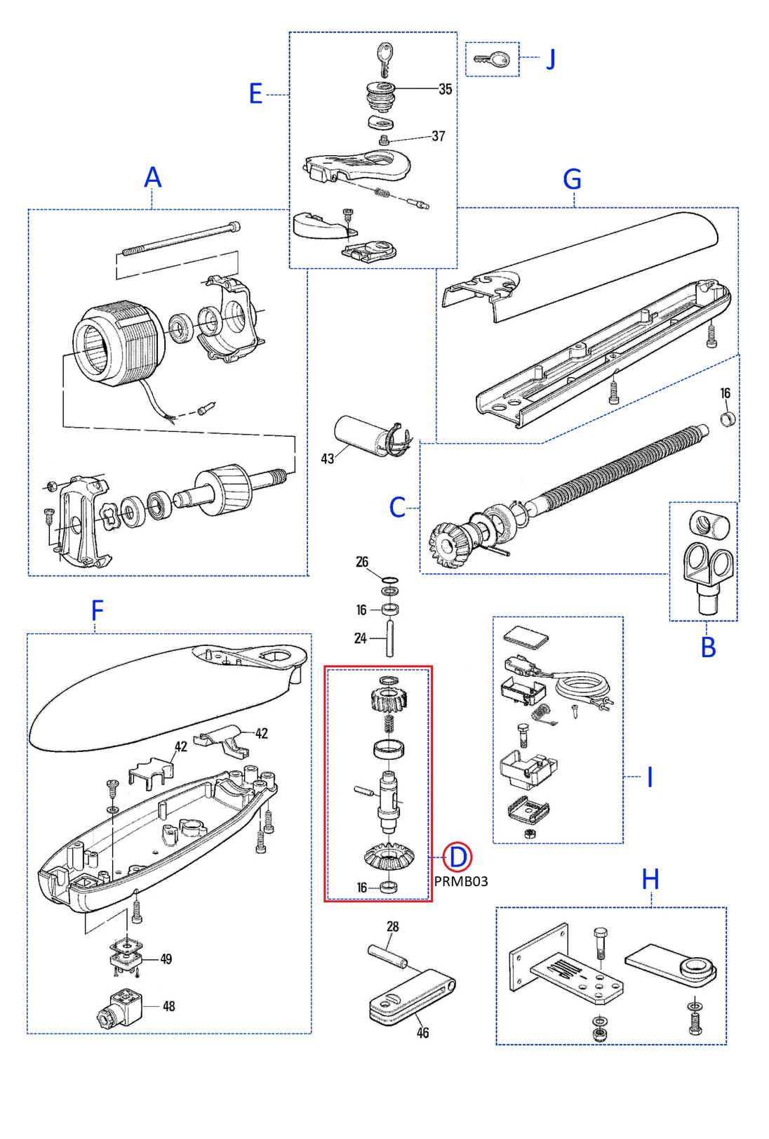 DOPRODEJ! PRMB03 kit převodovky pro MOBY4005, 4006, 5015, 5016