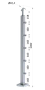 Nerezový sloup, vrchní kotvení, 5řadový průchozí