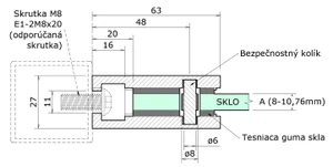 Svorka plochá na jekl 40x40mm, broušená nerez AISI304 - slide 4