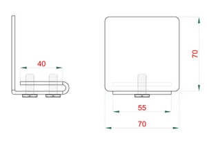 pozinkovaná krytka pre C-profil 70x70x4mm samonosnej brány - slide 1