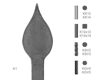 Tyč s kovanou špicí typu K1 - slide 0