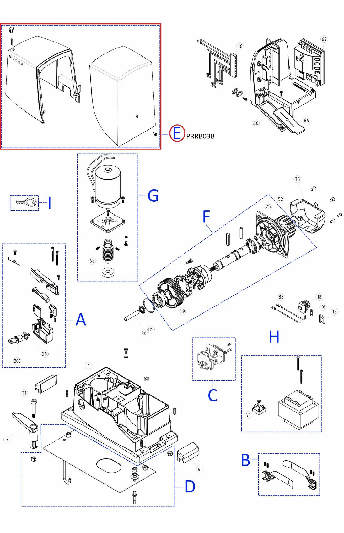 PRRB03B kIt krytů pro RB600