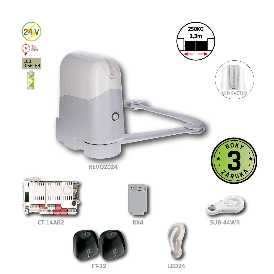 REVOKIT pro jednokřídlovou bránu do 2,3m/křídlo