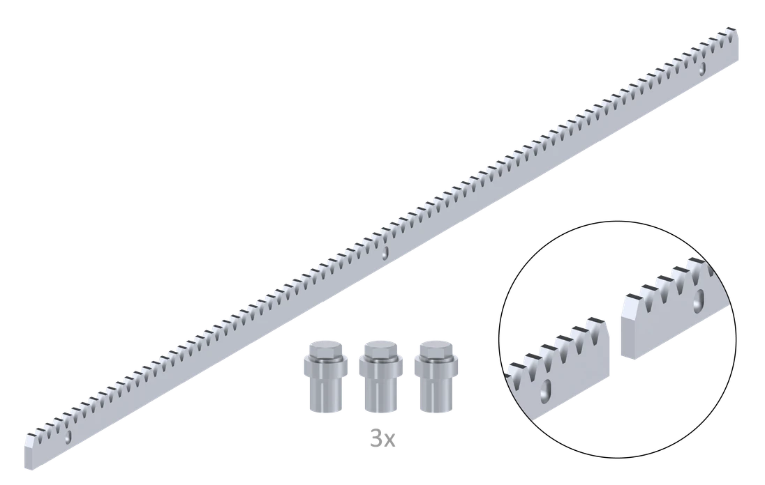 Hřeben kovový 30 x 8 mm, 3x úchyt + šrouby,  1000 mm, M4, pozinkovaný