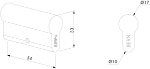 LOCINOX® slepá cylindrická vložka EURO 54mm, niklová, šroub M5x65mm - slide 1