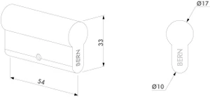 LOCINOX® slepá cylindrická vložka EURO 54mm, niklová, skrutka M5x65mm - slide 1